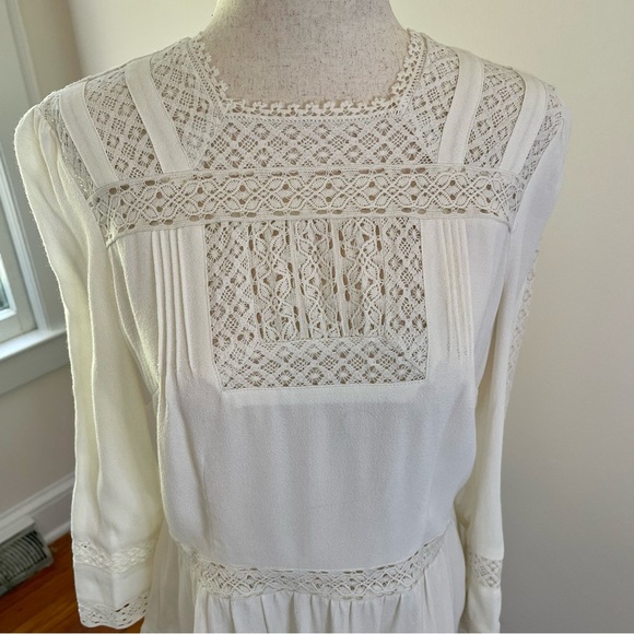 J. Crew Point Sure Cream Lace Top 100% Cotton Size 2 - Picture 1 of 8